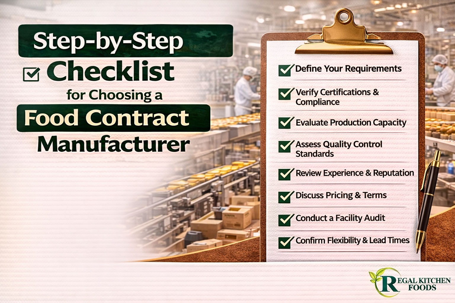 Step-by-Step Checklist for Choosing a Food Contract Manufacturer